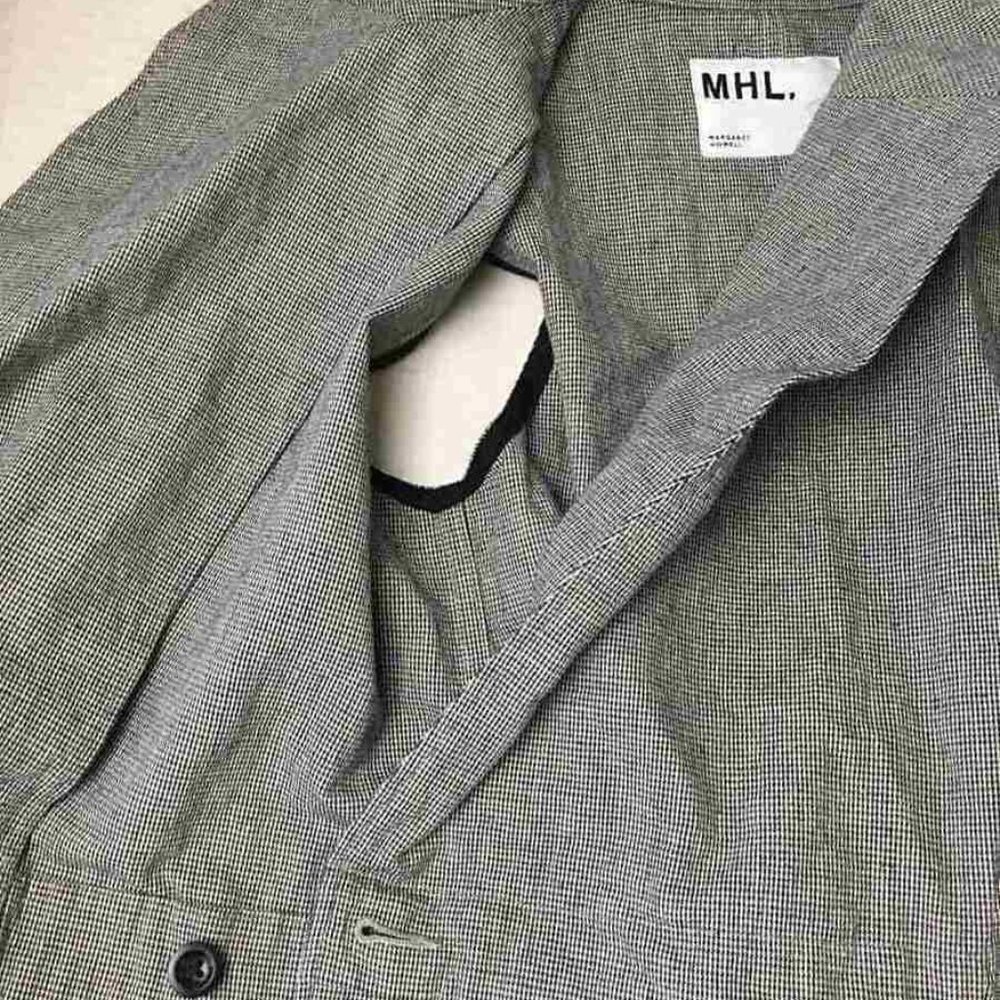 MHL by Margaret Howell Houndstooth chef check wrap dress cotton linen size 1 - Picture 6 of 9